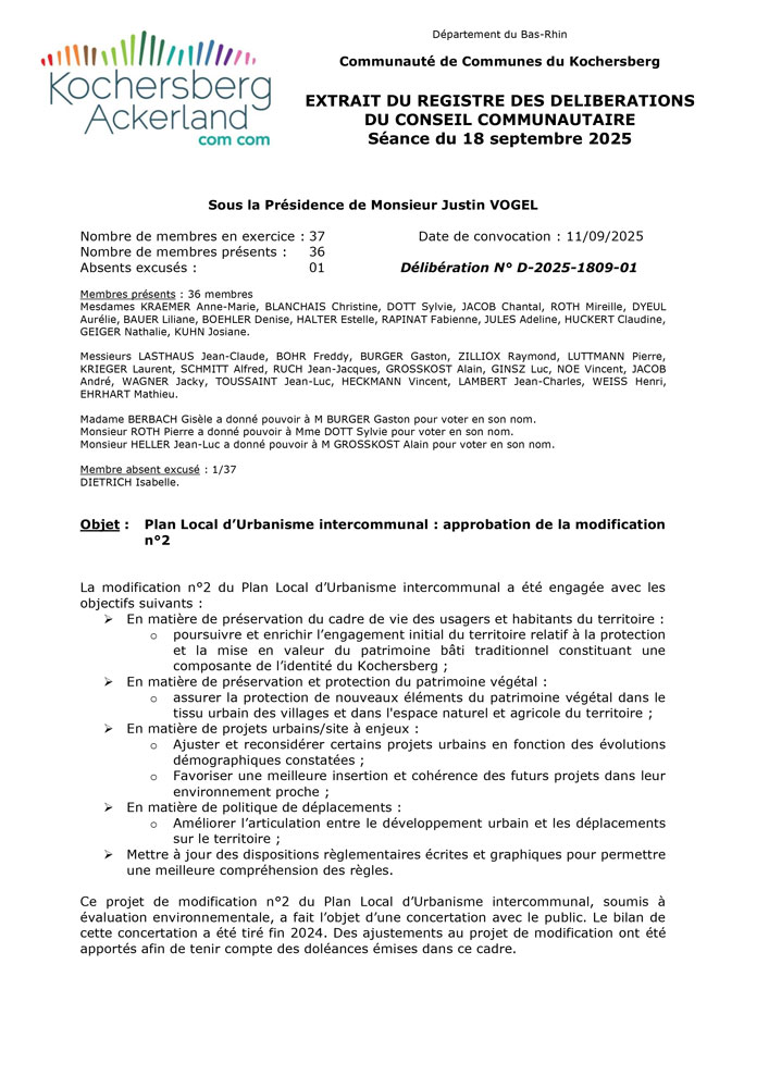 Modification n°2 du PLUi - Tableau des observations formulées dans le cadre de la consultation publique