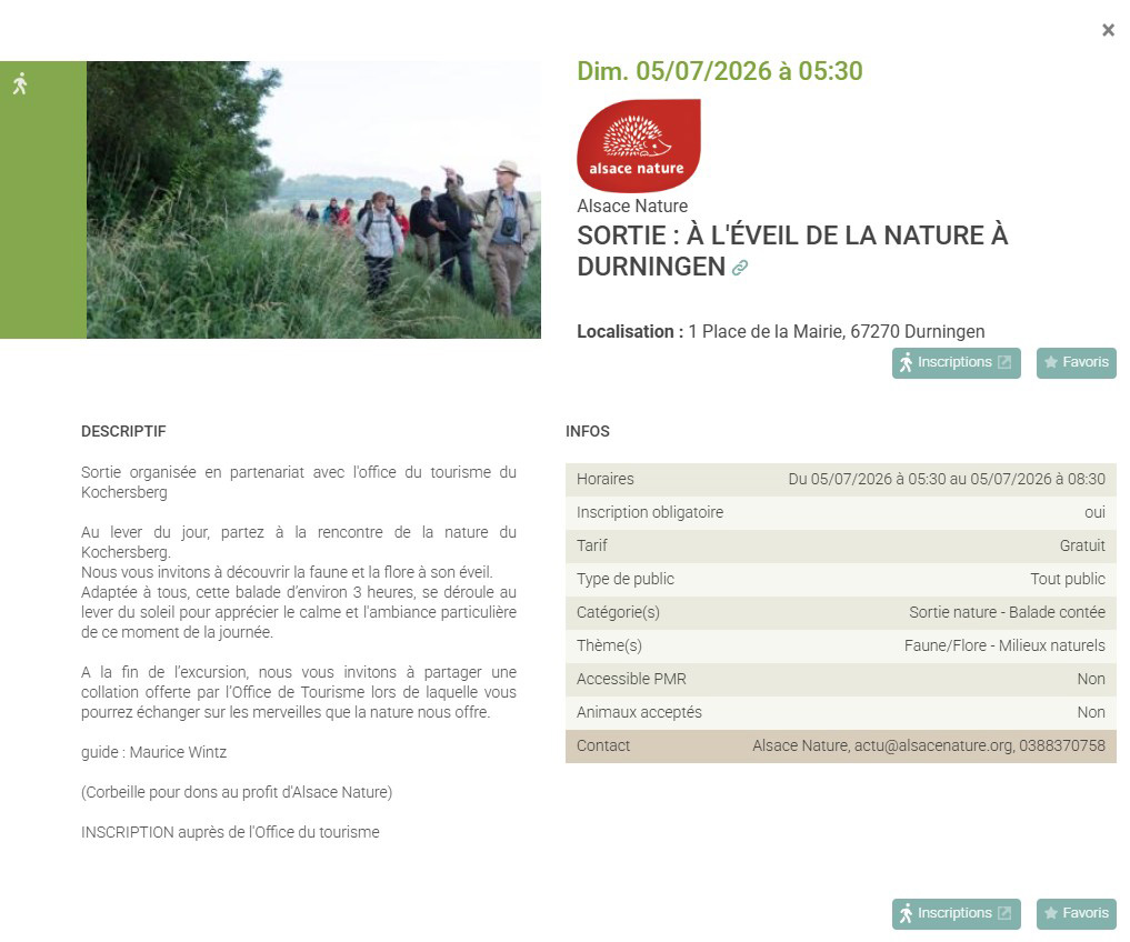 Sortie : à l'éveil de la Nature à Durningen