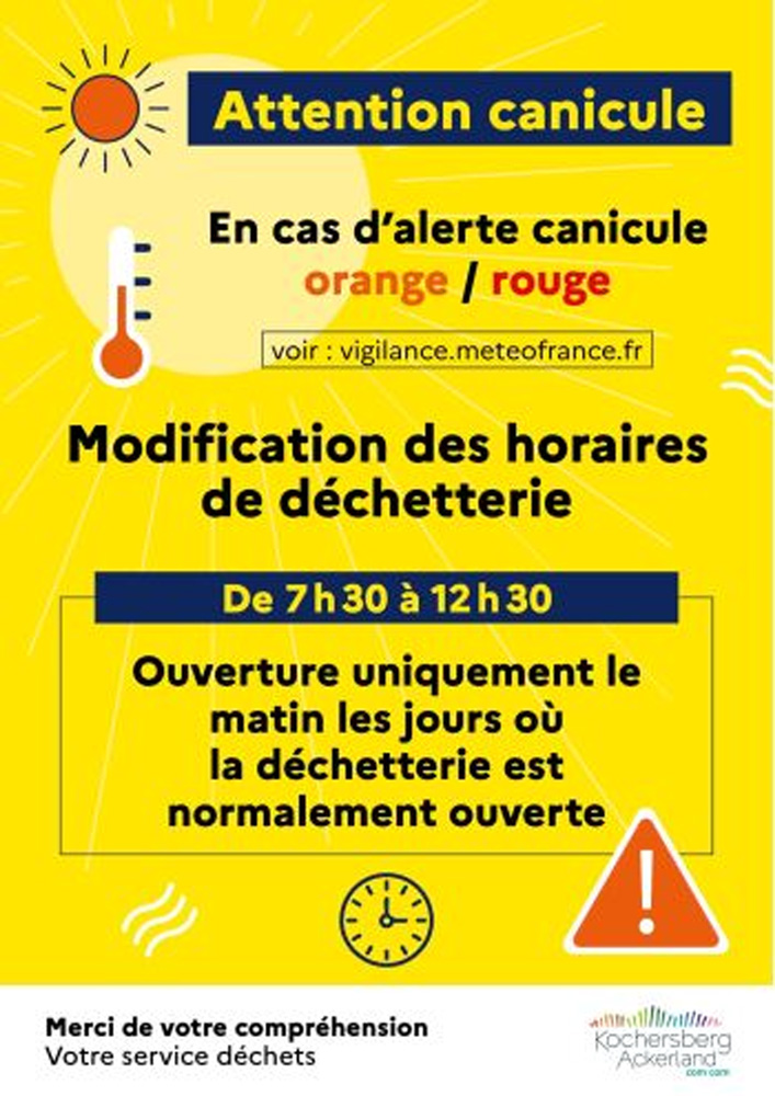 Horaires des décheteries modifiés 